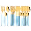 Rainbow 18/10 Stainless Steel Dinnerware Set Kitchen Flatware Tableware Sets Knife Fork Spoon Tea Spoon Cutlery Set Service for 6