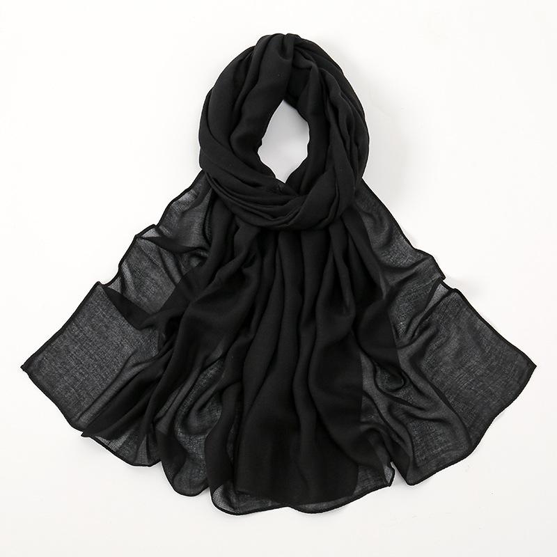 

High quality thin modal monochrome thin edge small size breathable human cotton shawl cotton and linen women s scarf headscarf 175