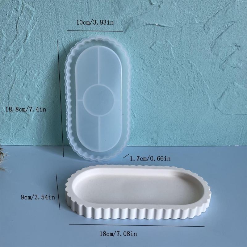 Jewelry Tray Silicone Moulds Oval Resin Tray Molds for Epoxy Resin Candle Holder Jewelry Storage Tray Home Decoration