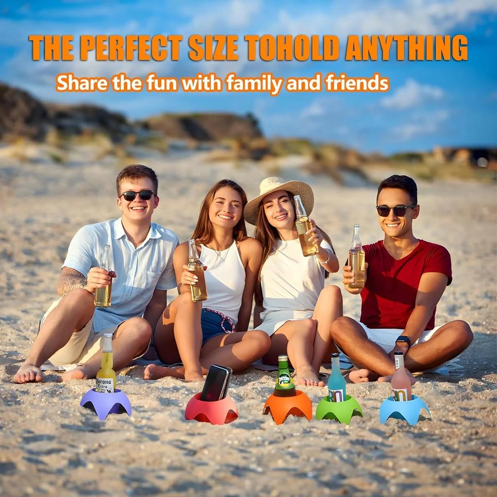 Plaj Tatili Temel Aksesuarları Plaj İçecek Bardak Tutucu Kum Bardak Altlıkları Aile Arkadaşlar İçin Plaj Kum Bardak Tutucuları