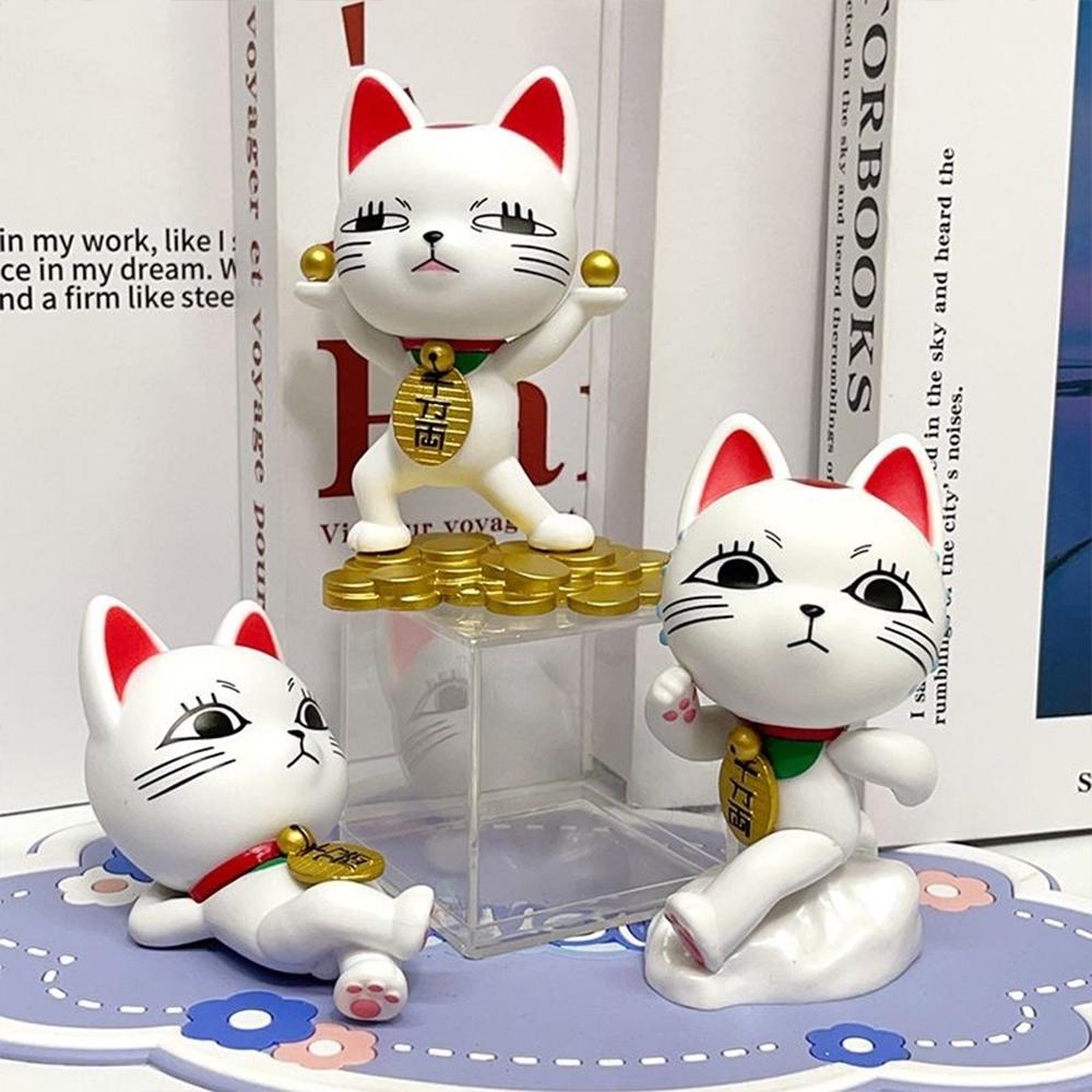 Anime Peripheral Turbo Granny Figure Kawaii Lucky Cat Turbo Granny Action Figure Desktop car Decorate Ornament Crafts Toys Gifts