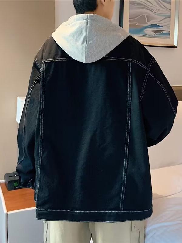 Trendy Japanese Style Hooded Denim Jacket - Youthful, Artistic, and Versatile for Spring and Autumn
