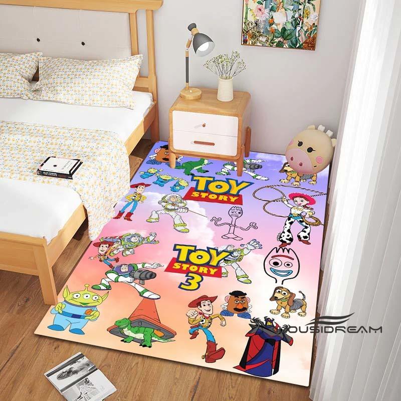 This Buzz Lightyear Floor Mat Features a Non-slip, Absorbent Cartoon Toy Story Design and Is Suitable for Bedrooms, Hallways,