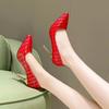 Fashion New Women's Patent Leather High Heels Shallow Mouth Pointed Tip One Kick Sexy Pumps Women Shoes Zapatos 2024