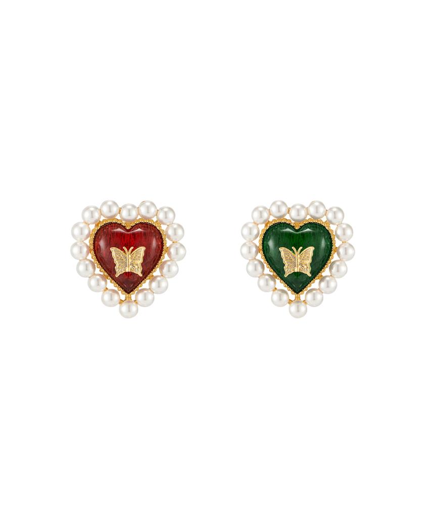 Tatiana Heart Colored Pearl Brooch_Bch0095