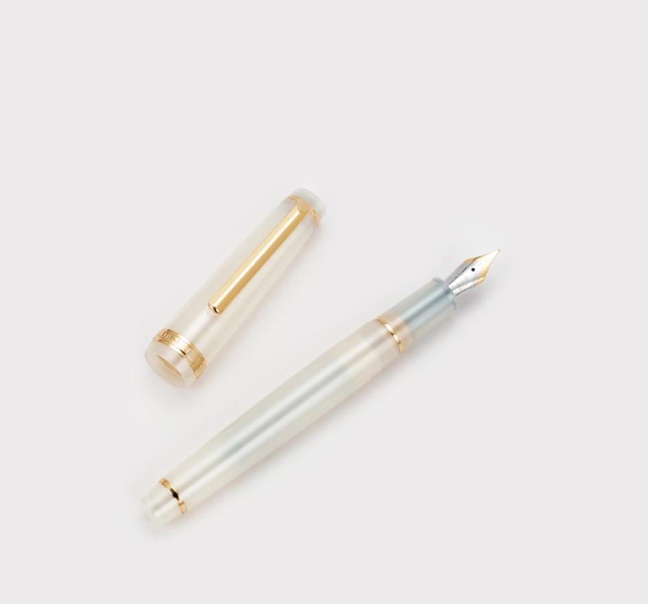Jinhao 82 DIY Transparency Fountain Pen Acrylic Ink Spin Golden EF/F Nib Elegante Business Office School Supplies Writing Pen