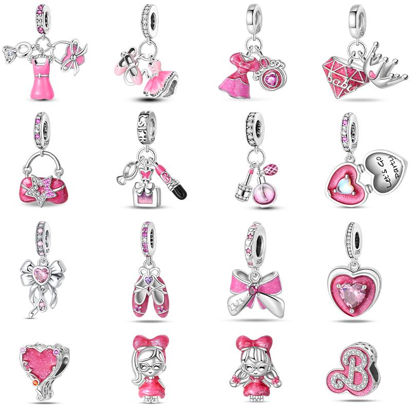 Copper Metal Princess Powder Series Elegant Exquisite Daily Bow Sweet Charm Bead Components Bead Components Compatible With Pan Authentic Original