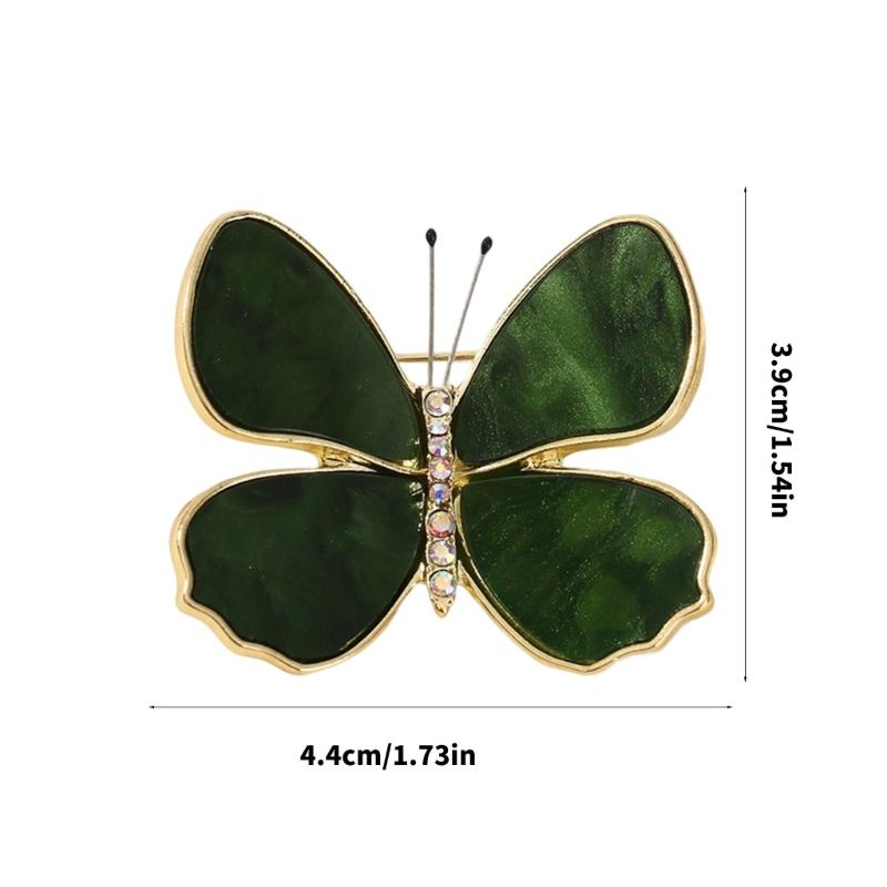 Shimmering 3D Butterfly Brooch Alloy Base Intricate Detailing Versatile Fashion Accessory For Outfits Enhancement
