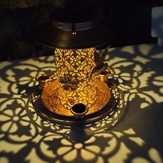 Kolibri Futterspender Solar Laternen Außen Hängend Dekorative Leuchte Vogelfutterspender Leicht zu Reinigen