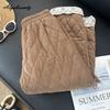 Plus Size Korean Fashion Autumn Winter Women Basic Pants High Waist Beige Brown Thick Warm Trousers Lace Patchwork Ladies' Harem Pants