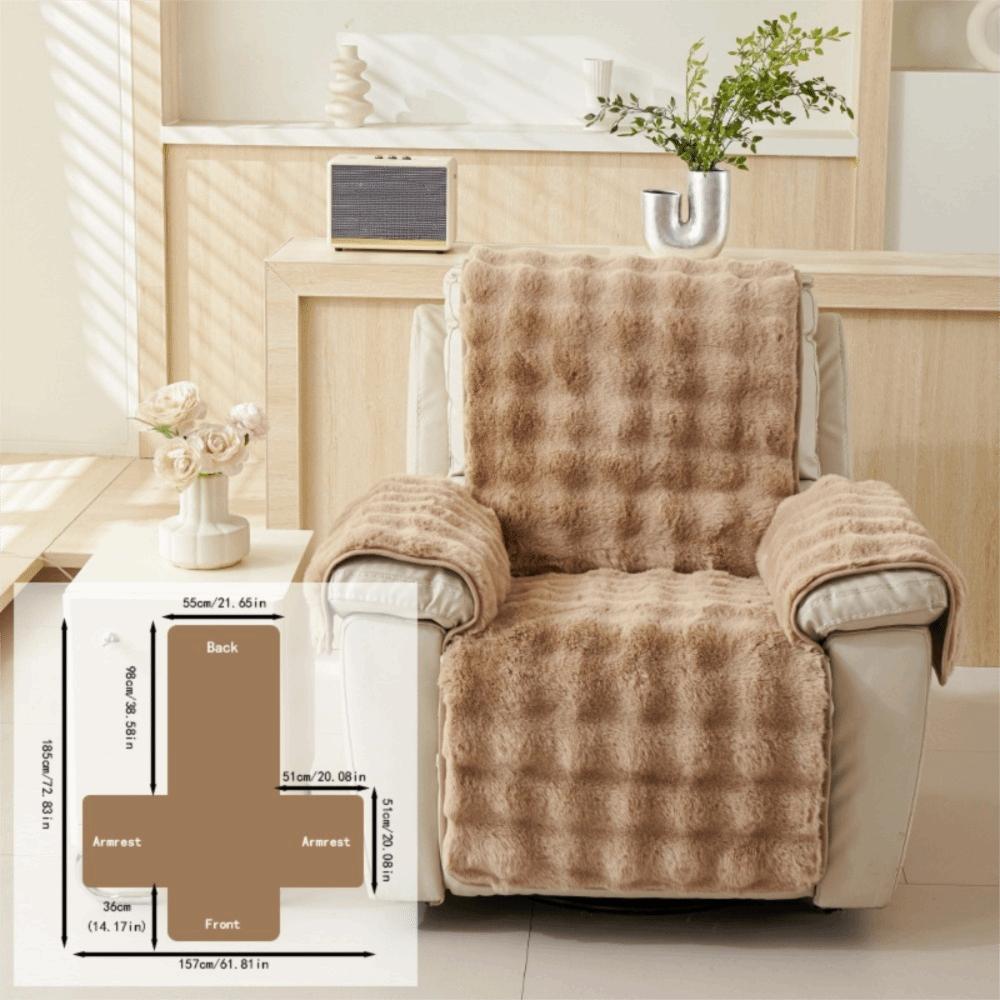 Wear-resistant Plush Single Recliner Sofa Cover Integrated Massage Chair Pad  Living Room