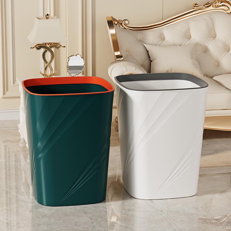 Large Capacity Lidless Trash Can for Home & Office - Suitable for Bathroom, Kitchen, Living Room