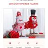 Festive Luminous Bird Ornament Creative Dating Doll Family Valentine's Day Holiday Party Decoration Small Animal Crafts