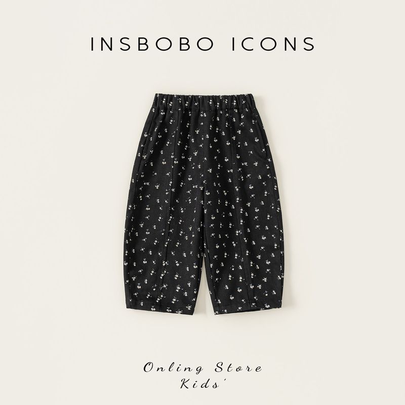 Insbobo Girls  Pants 2025 Autumn New Children s Casual Pants Early Autumn Baby Stylish Long Pants Children s Trendy Clothing Black 100