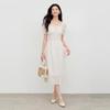 Autumn Water Casual French Style Square Neck Puff Sleeve Dress