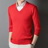 Men's V-Neck Argyle Sweater – Thick, Warm Knit Ideal for Autumn and Winter