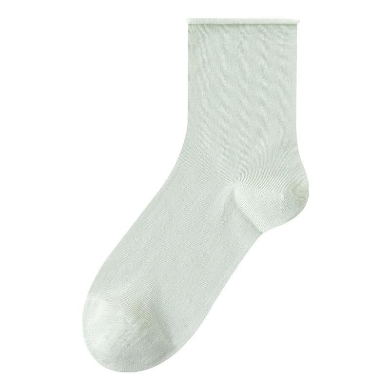 Women's Spring and Summer Ultra Thin Roll Edge Loose Mouth Month Son Breathable Tube Stack Socks