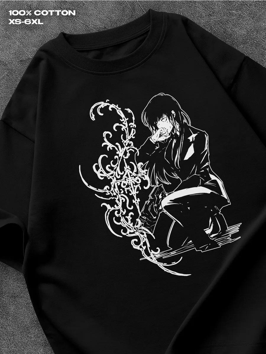 

Psycho‑Pass Shinya Kogami black T‑shirt Mens Tshirt Womens Tshirts with Letters Print Short Sleeves T-Shirt Casual Street Tee Shirt Top S
