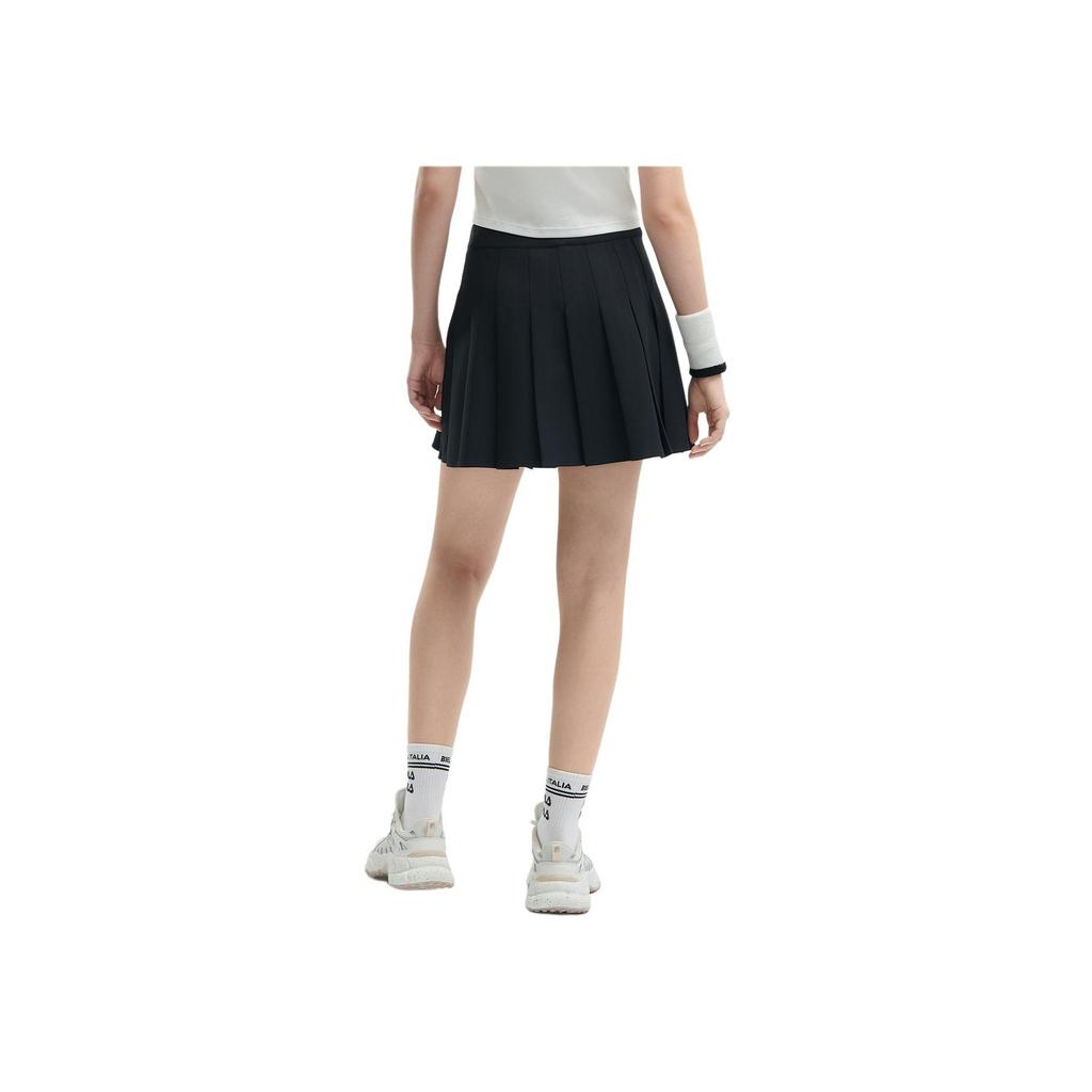 Fila Original Soft Sports Versatile Breathable Comfortable Pleated A-Line Casual Skirt Women Skirts Black F51W429303F-BK