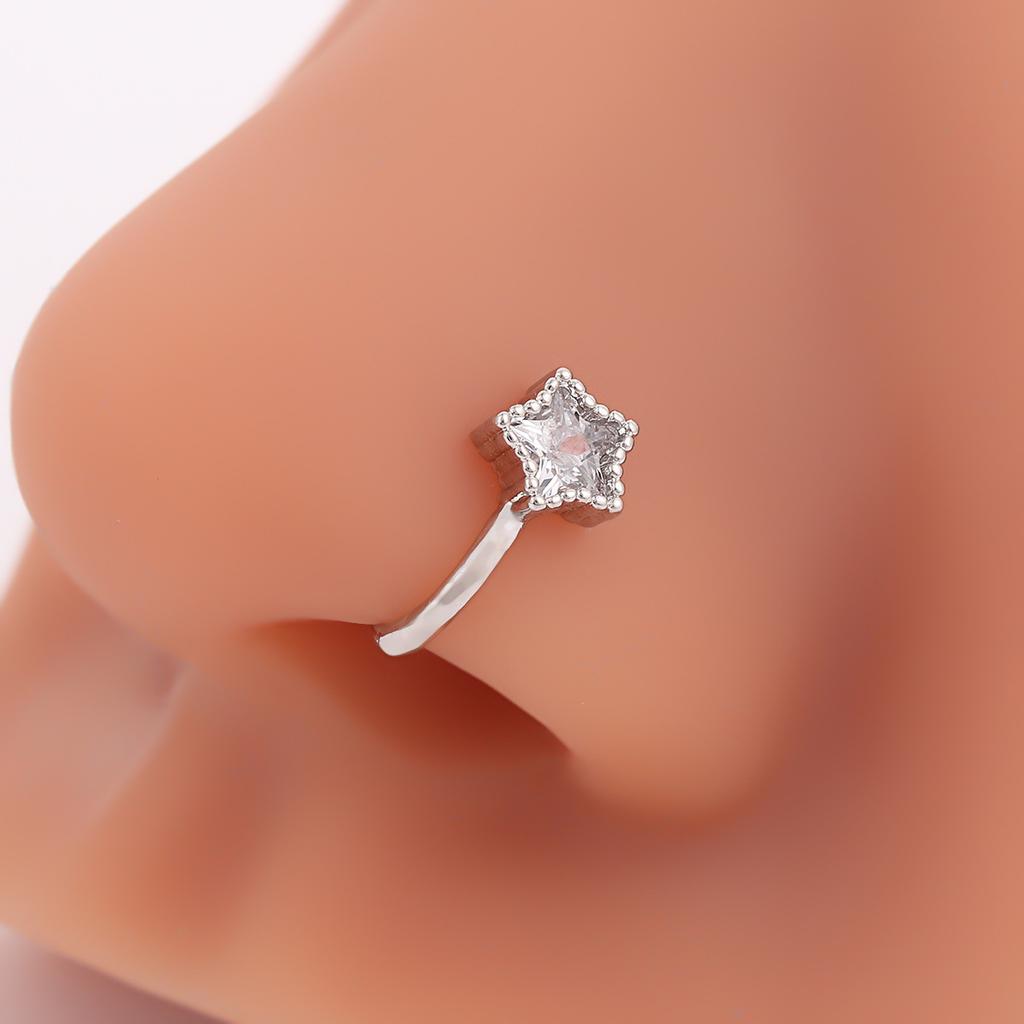 Trendy Five-Pointed Star Nose Stud, Personalized Adjustable, Free Piercing Nose Clip, Fashionable And Versatile, Simple Star Nose Accessories