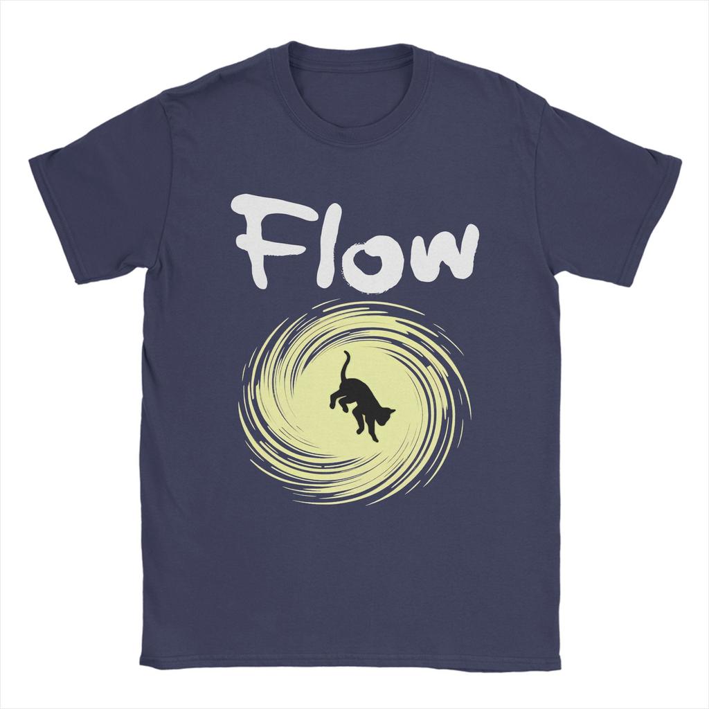 Men's T-Shirt Flowing Movie Cat Leisure Pure Cotton Tee Short Sleeve Cartoon Animated Movie T Shirts Crewneck Clothing Adult