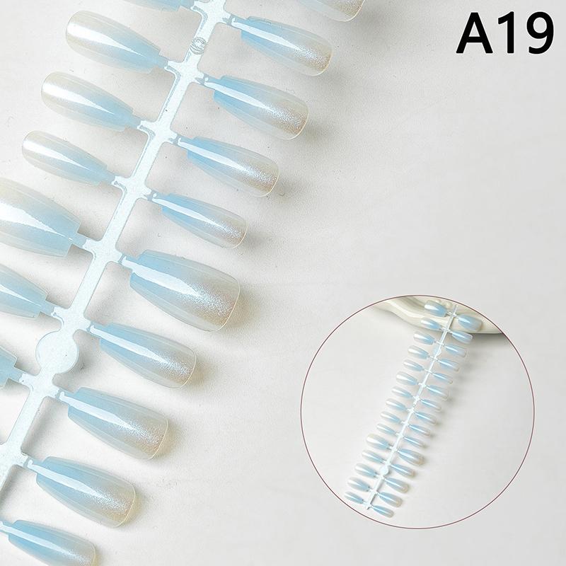 30Pcs Nails Handmade Gradient Cat'S Eye Press On Fake Nails Medium Short Nail Tips Popular Design Decoration Flower Full Cover
