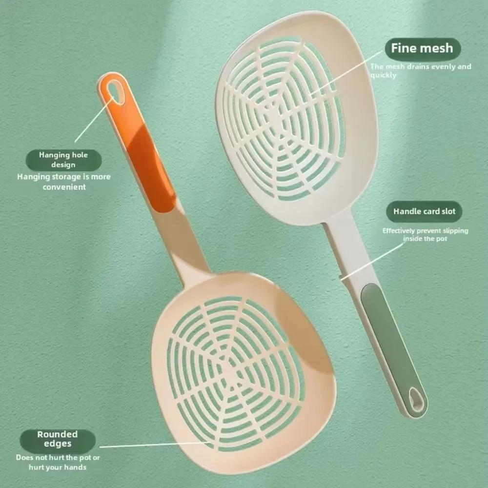 Kitchen Colander Food Grade High Temperature Resistant Long Handle Non-slip Pasta Spoon Dumpling Food Filter Kitchen Drain Spoon