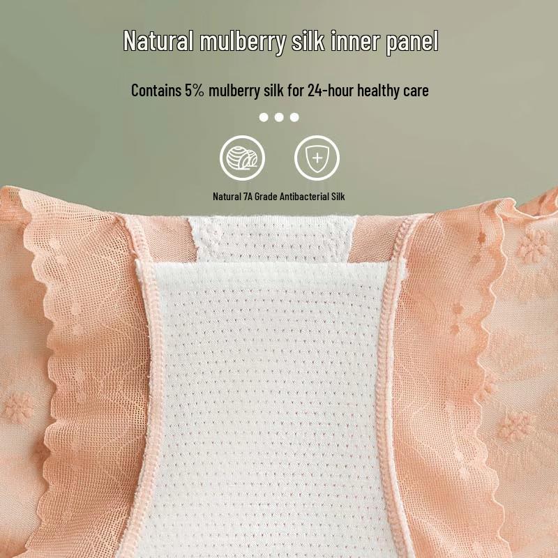 Women's High Waist Breathable Lace Daisy Briefs 3-Pack