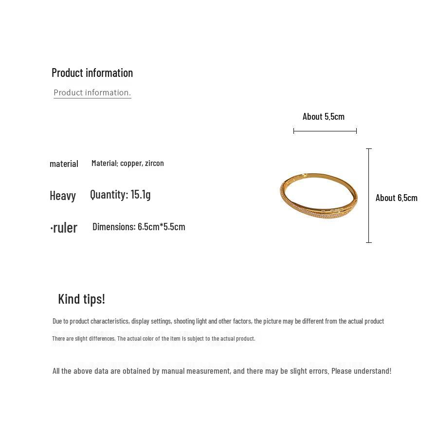 18K Gold Plated Zirconia Cross Open Bangle - Elegant Bracelet for Women