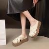 Mules d'été pour femmes Pantoufles à plateforme décontractées confortables Sandales de marche confortables à plateforme haute Sliders ouverts à l'arrière