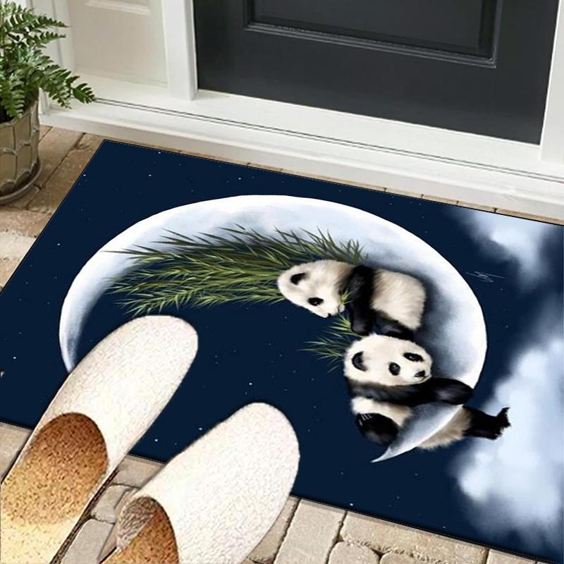Panda In Floral Paradise Office Rug Chair Mat, Entryway Carpet, Suitable for Front Door, Bedroom, Living Room, Desk, Holiday Gift