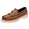 Fashion Leather Shoes Man Casual Loafers Luxury Design Slip on Male Dress Shoes Leisure Style Big Size Outdoor Wear-resistant Sole