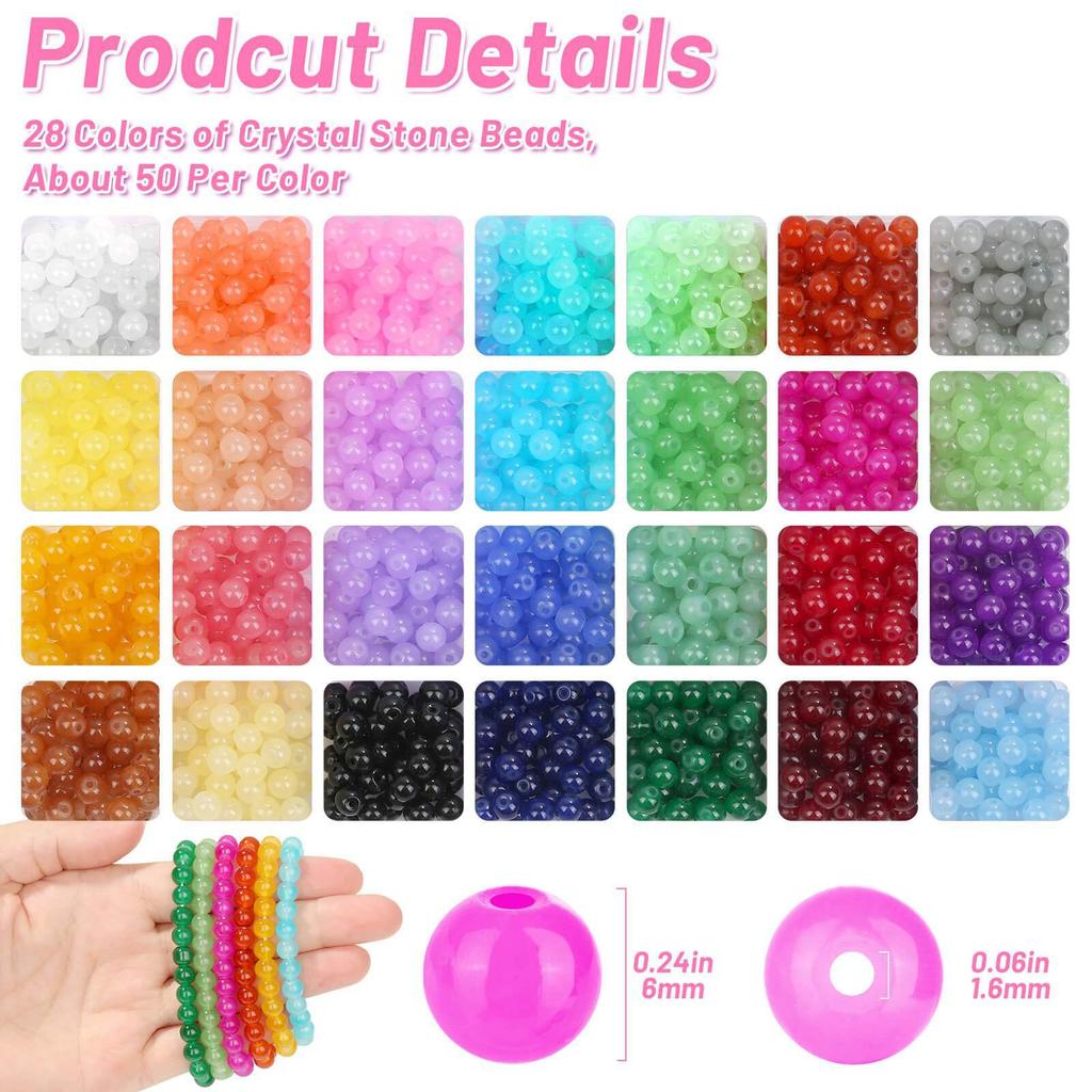 6Mm Glass Jelly Double Bead Set Glass Beads Beaded Diy Jewelry Accessories Glass Beads