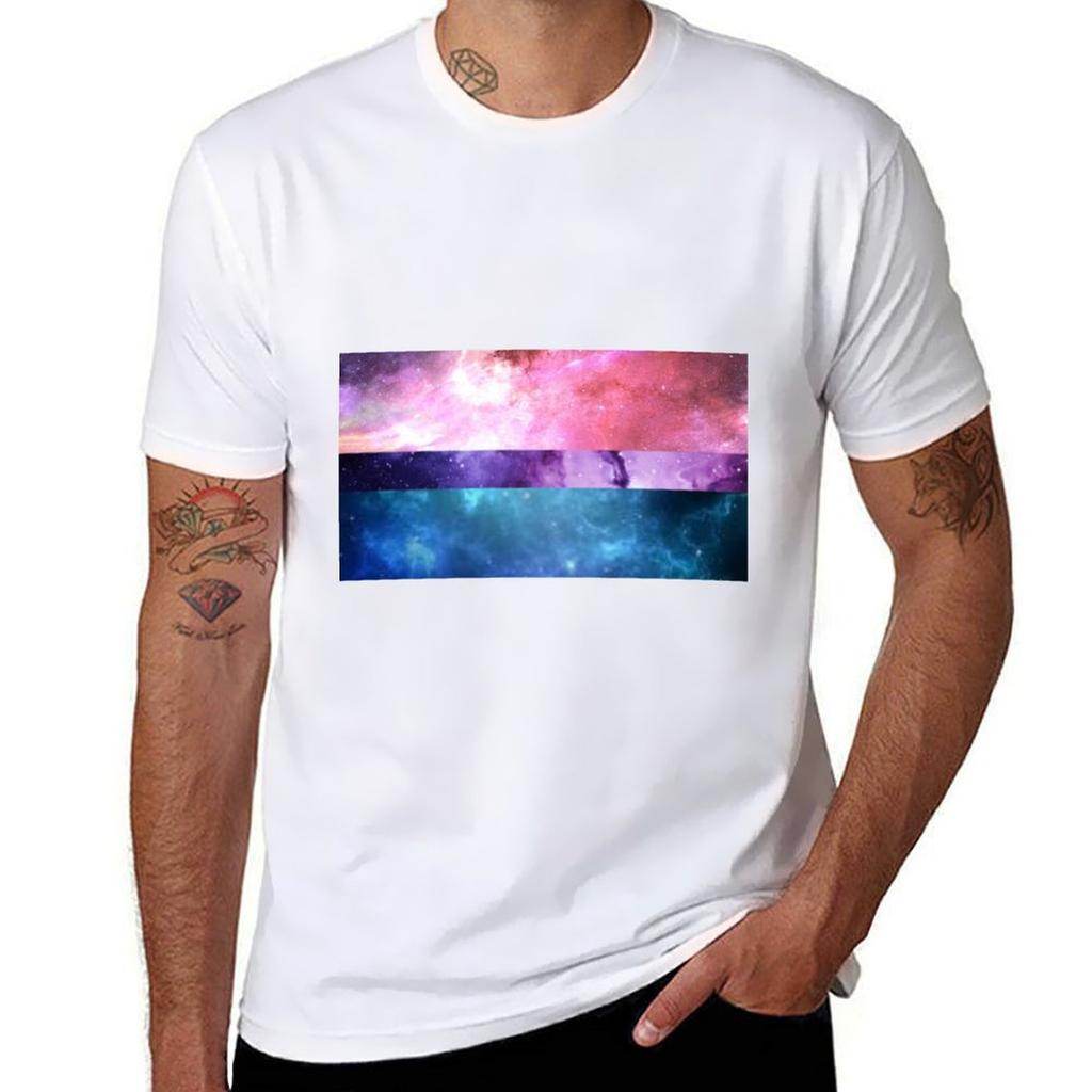 Galaxy Bisexual Flag TShirt Fashion Simple Casual Tee Shirt