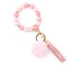 Silicone Bead Bracelet with Pom-Pom Keychain & Tassel Pendant - 2024 Women's Style