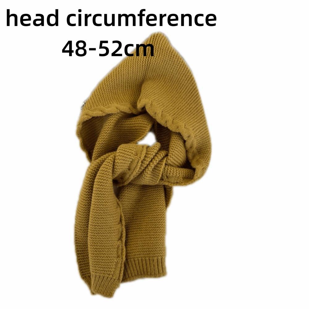Solid Color Retro Children's Hats Knitted Knitted Hat Hoodie Baby Shawl Scarf Children's Wear