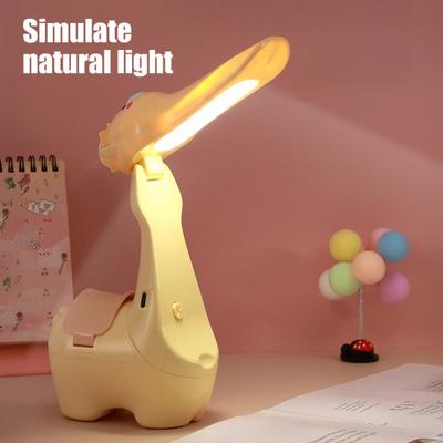 Yousheng Alpaca Small Table Lamp LED Soft Light Adjustable Brightness USB Powered Folding Design Portable Desk Lamp with Pen