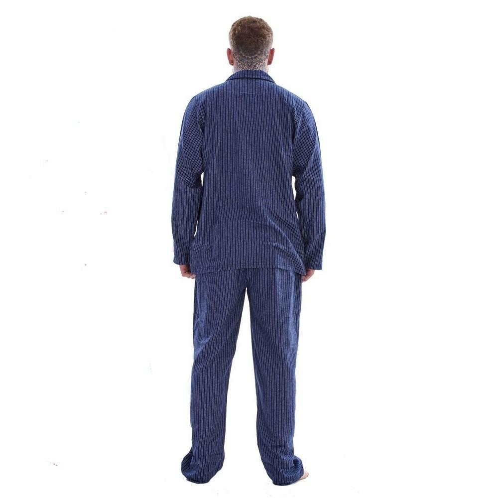 Keanu Mens Stripe Brushed Long Pyjama Set