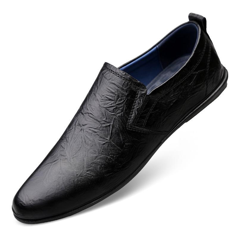 

Повседневные подходящие однотонные кожаные туфли, модные туфли из тисненой кожи, мягкая поверхность, мягкая подошва, туфли-дуду для вождения 37