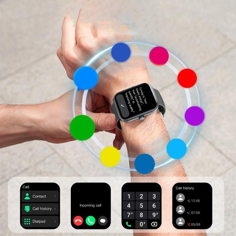 1.96Inch Touchable Screen Smartwatch with Customizable Watch Faces and Long Service Life for Indoor and Outdoor Use
