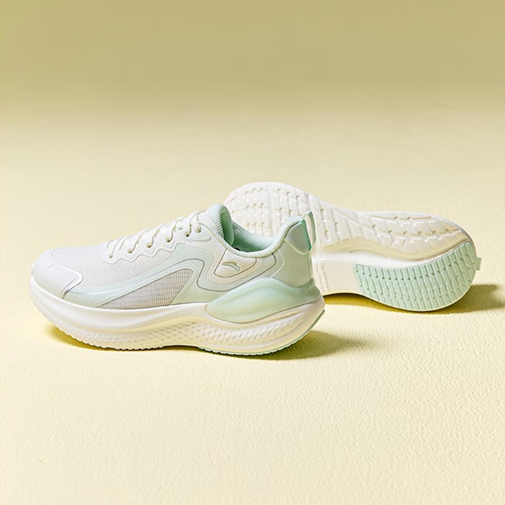 Anta Cloud Bounce Soft Bottom Comfortable Shock Absorption Rebound Low Top Casual Running Shoes Women sneaker White Green 922535537-2