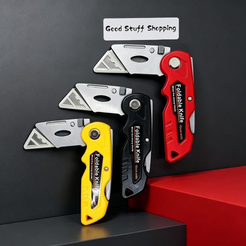 1Pc Random Color, Exquisite Multifunctional Knife Handle, Quick Detach, Household Hand Tool. (Blades Not Included)