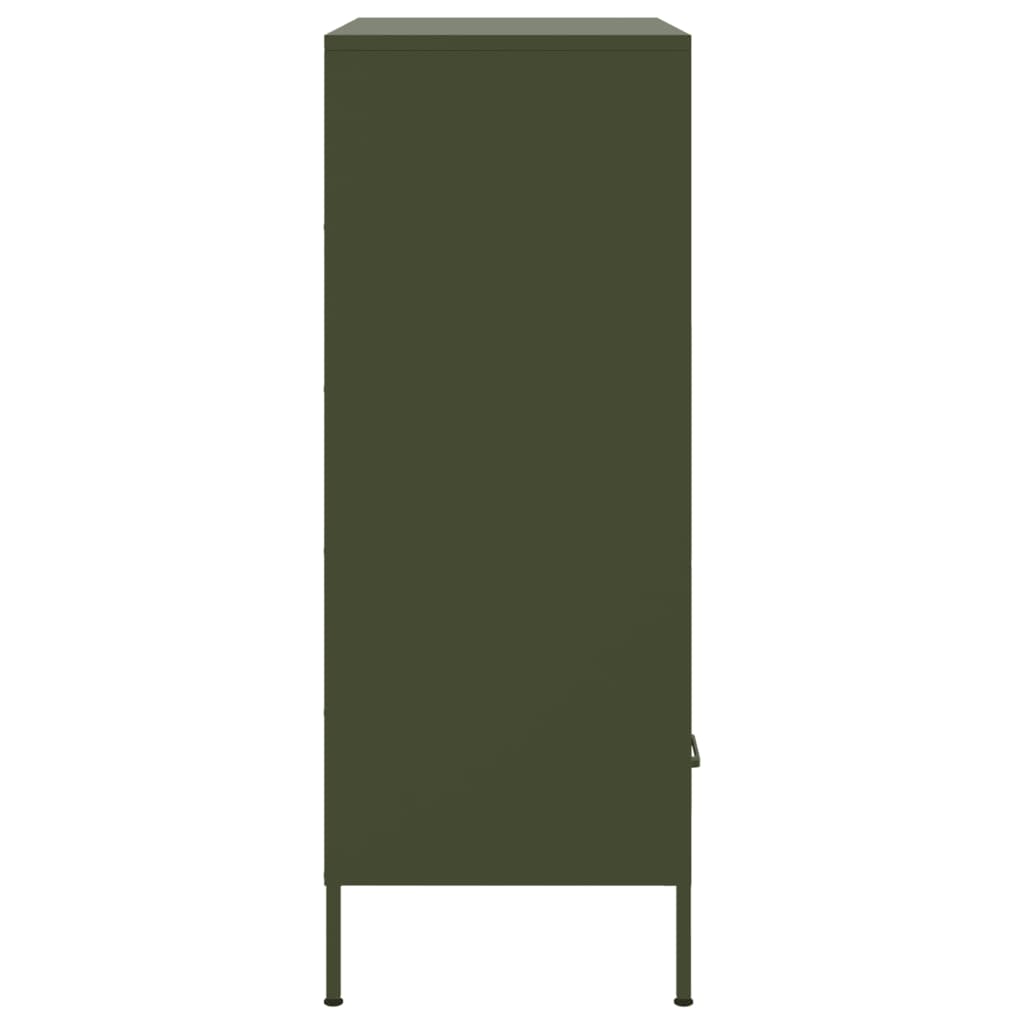 Highboard Olive Green 68 X 39 X 101.5 Cm Steel