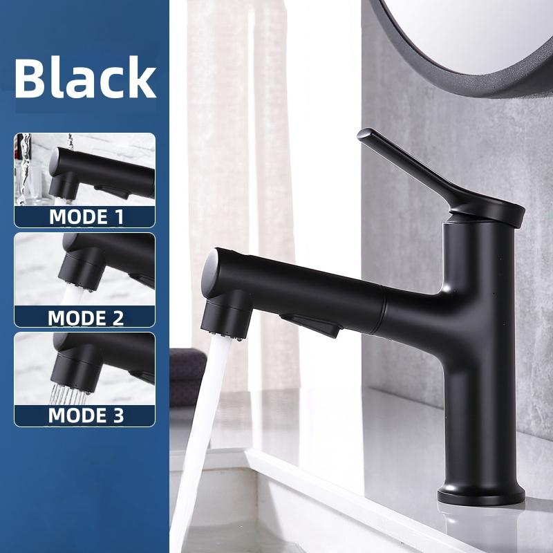 Bathroom Sink Faucet Basin Pull-out Faucet Hot and Cold Water Mixer Water Tap Single Hole For Bathroom Sinks Faucet Taps