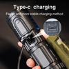 3000LM Super Bright White Laser Flashlight Type-C Rechargeable Small Handheld LED Spotlight for Outdoor Emergency Camping