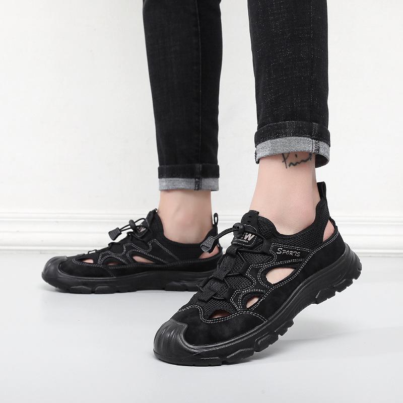 

Summer outer wear breathable non-slip men s outdoor beach wading driver driving bag head single shoes men s shoes 39