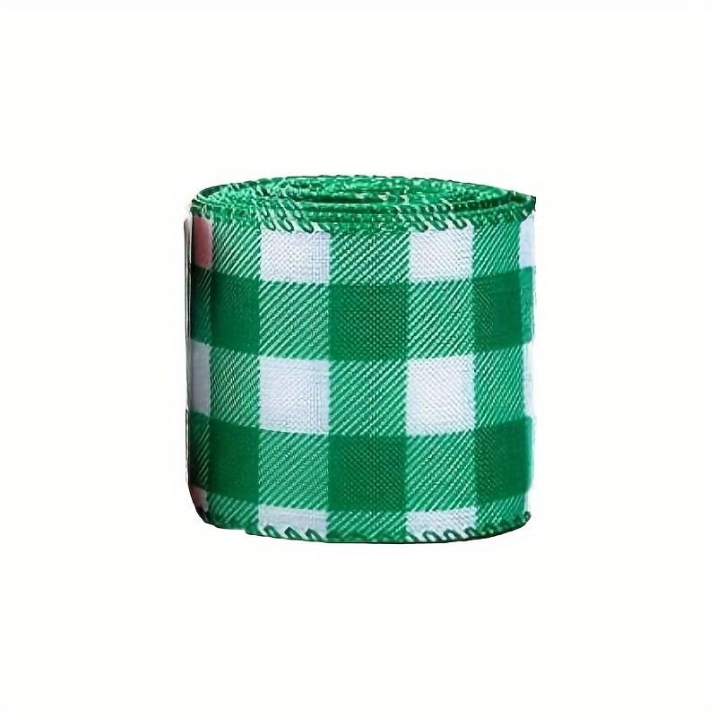 Charming Themed Watermelon Faux Linen Ribbons In Green Checkered Design For Festive Occasions