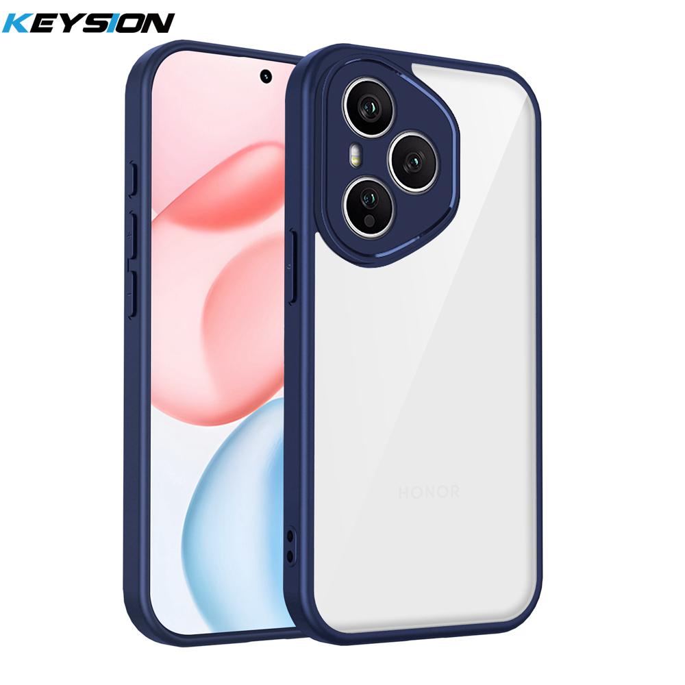 KEYSION Custodia Trasparente per Telefono per HONOR 400 400 Pro 5G Silicone+PC Cover Posteriore Trasparente Antiurto per Huawei Honor 400 Lite