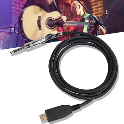 Ses AUX Kablosu Yüksek Sadakat Sürücüsüz USB Parazit Önleyici Yüksek 6,35 mm Erkekten Erkeğe