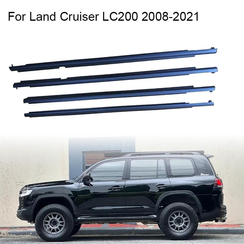 4Pcs Chrome/Black Window Rubber Trim For Toyota Land Cruiser LC200 Series For Lexus LX570 2008-2021 Weatherstrip 7572060070